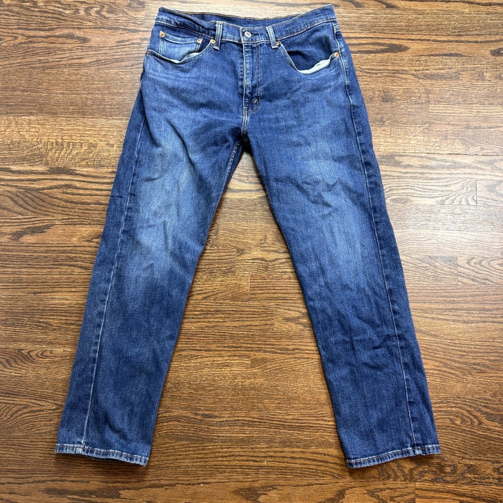Levis 505 Jeans Mens 34x30 Blue Denim Medium Wash Regular Fit Straight Leg